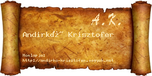 Andirkó Krisztofer névjegykártya