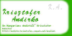 krisztofer andirko business card